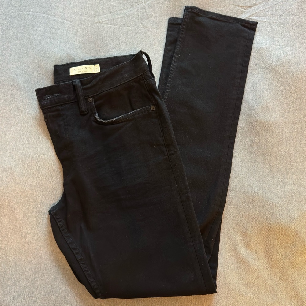 All Saints Rex Slim Fit Jeans in Black